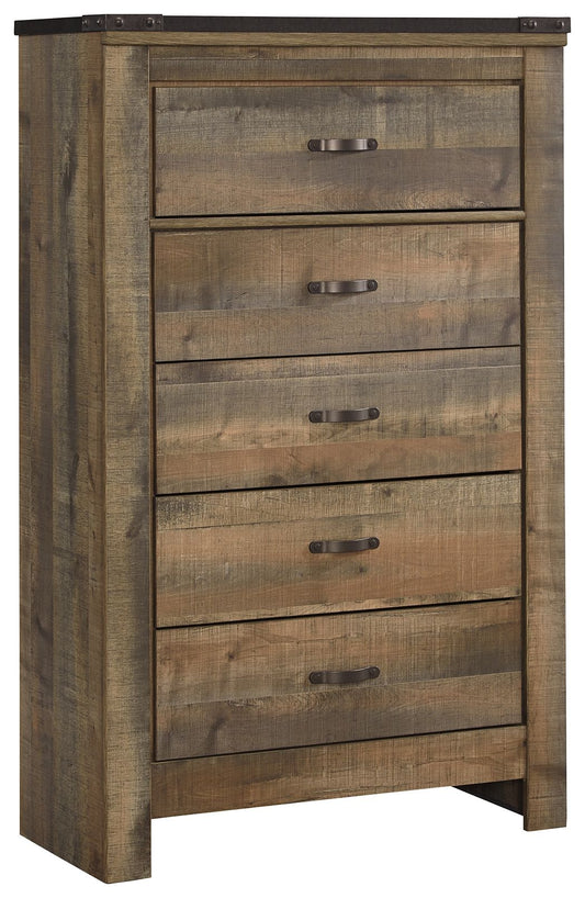 Trinell - Brown - Five Drawer Chest - Hornell Furniture Outlet