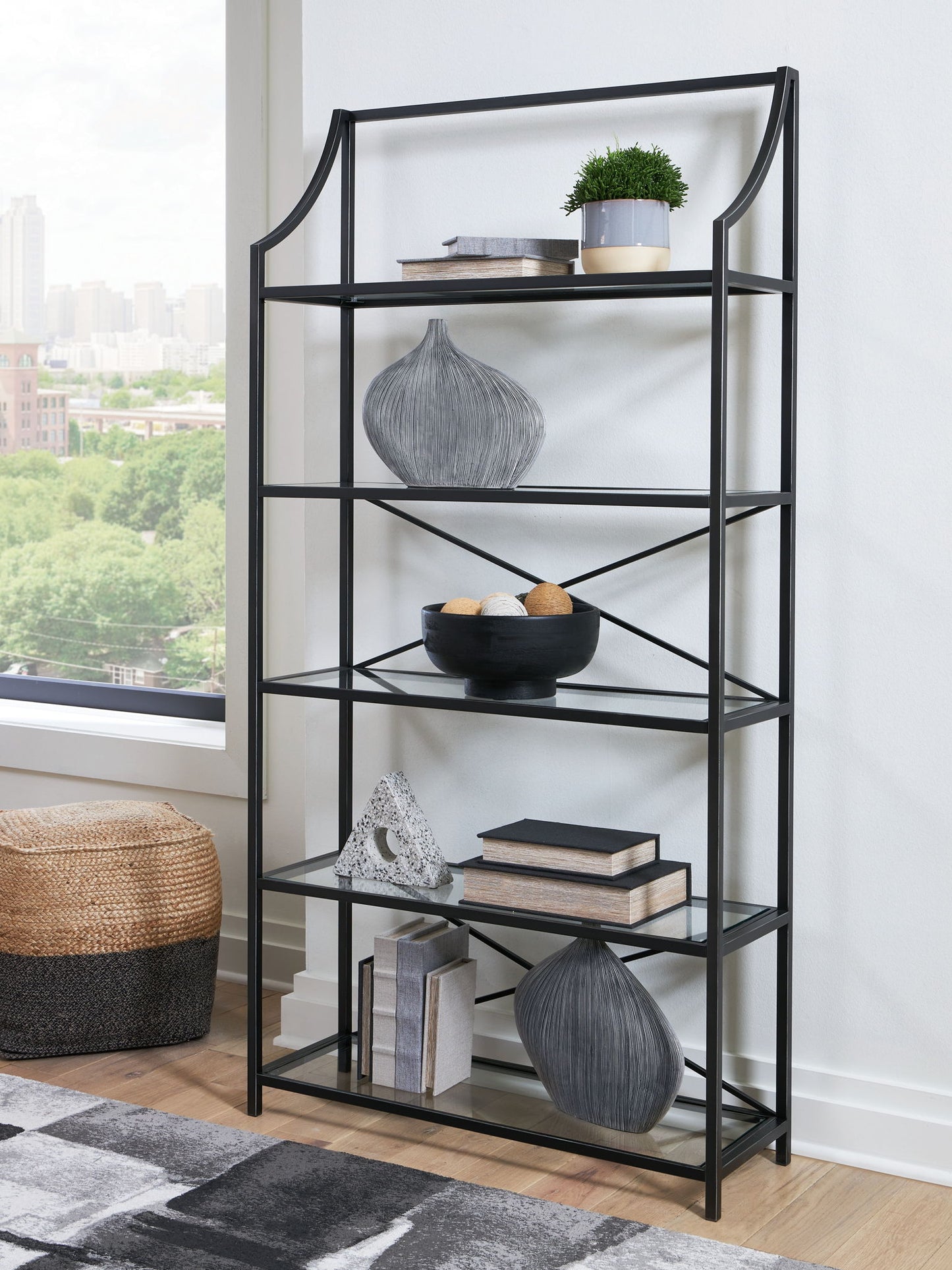 Dakerwell - Antique Black - Bookcase - Hornell Furniture Outlet