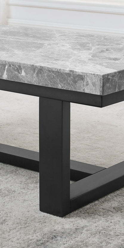 Lucca - Marble Top Coffee Table - Gray - Hornell Furniture Outlet