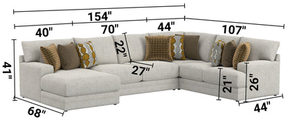 Tori - Sectional With Comfort Coil Seating And Accent Pillows Included - Hornell Furniture Outlet