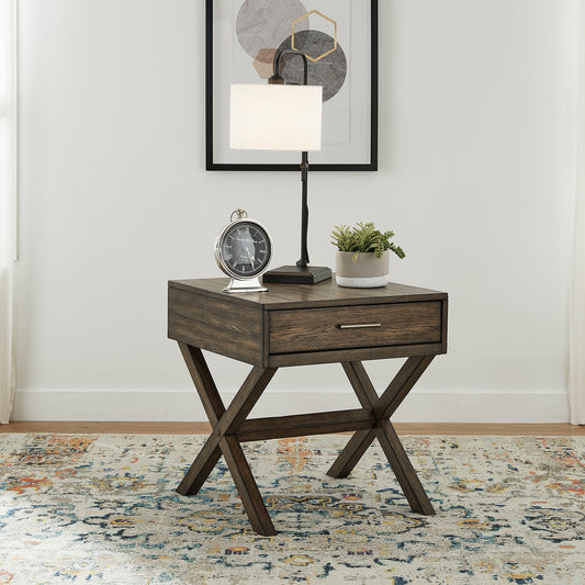 Lennox - Drawer End Table - Dark Brown - Hornell Furniture Outlet