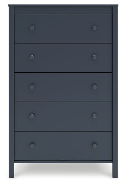 Simmenfort - Navy Blue - Five Drawer Chest - Hornell Furniture Outlet