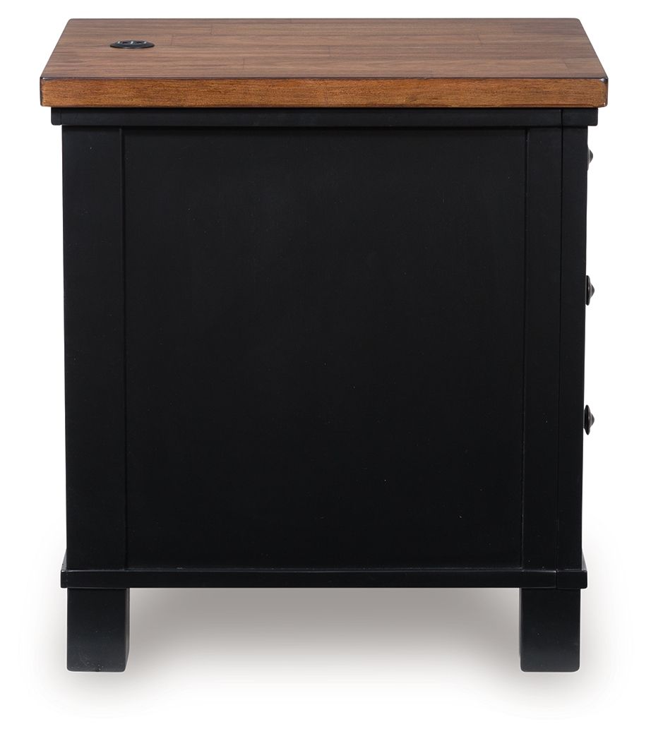 Wildenauer - Brown / Black - Chair Side End Table - Hornell Furniture Outlet