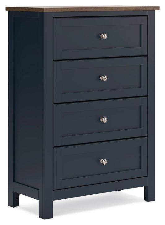 Landocken - Brown / Blue - Four Drawer Chest - Hornell Furniture Outlet