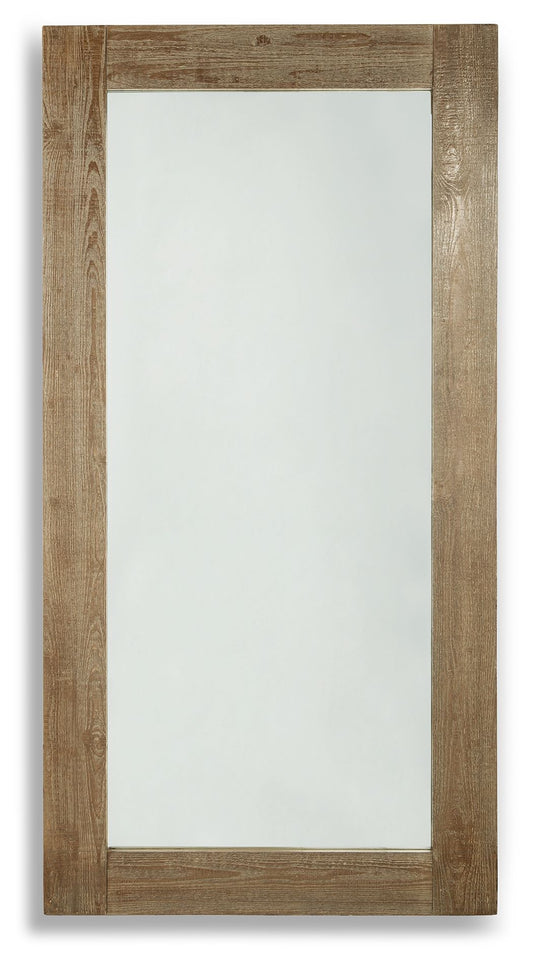 Waltleigh - Floor Mirror - Distressed Brown - Hornell Furniture Outlet