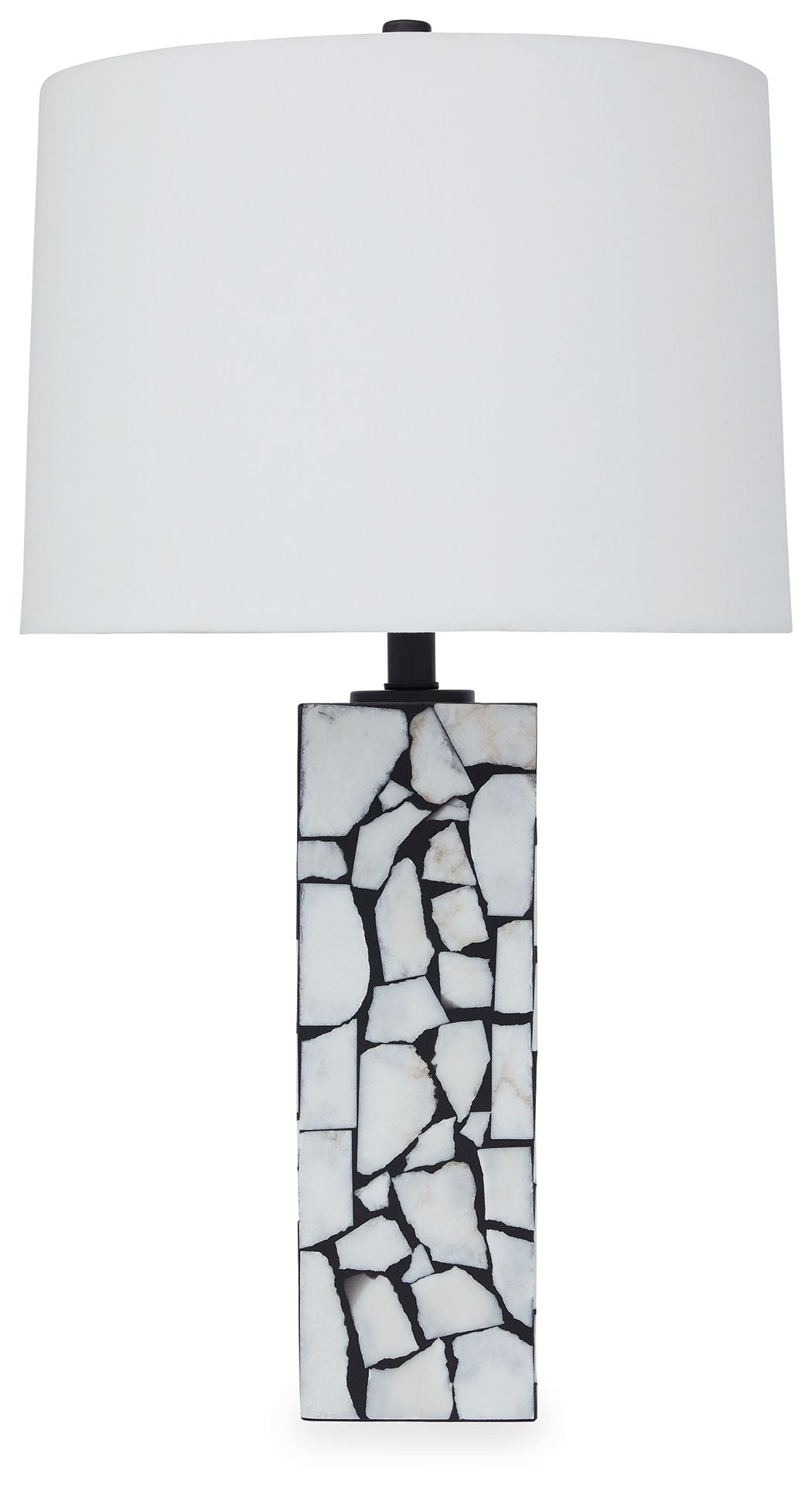 Macaria - White / Black - Marble Table Lamp - Hornell Furniture Outlet