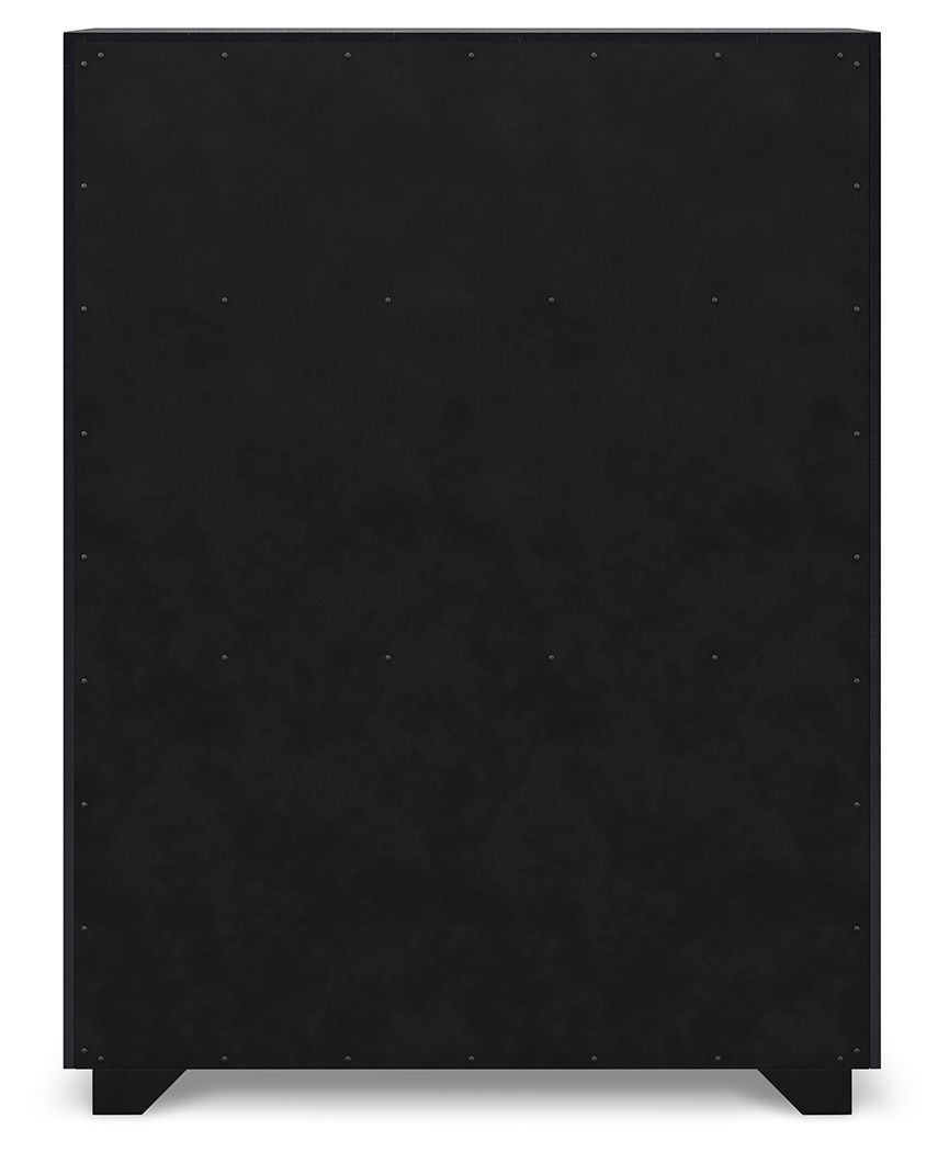 Londer - Black - Five Drawer Chest - Hornell Furniture Outlet