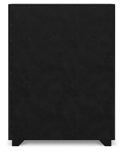 Londer - Black - Five Drawer Chest - Hornell Furniture Outlet