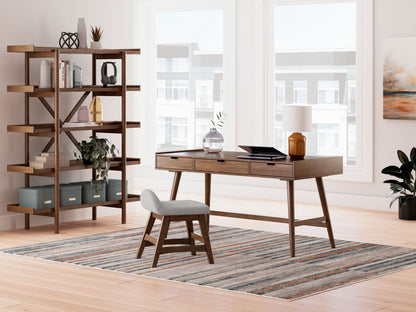 Lyncott - Brown - 3 Pc. - Home Office Desk, Chair, Bookcase - Hornell Furniture Outlet