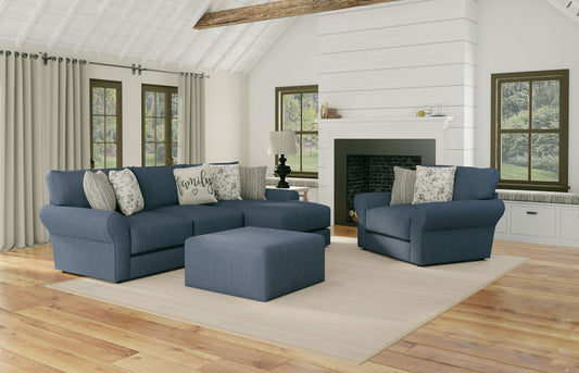 Cape May - Cocktail Ottoman - Denim - Hornell Furniture Outlet