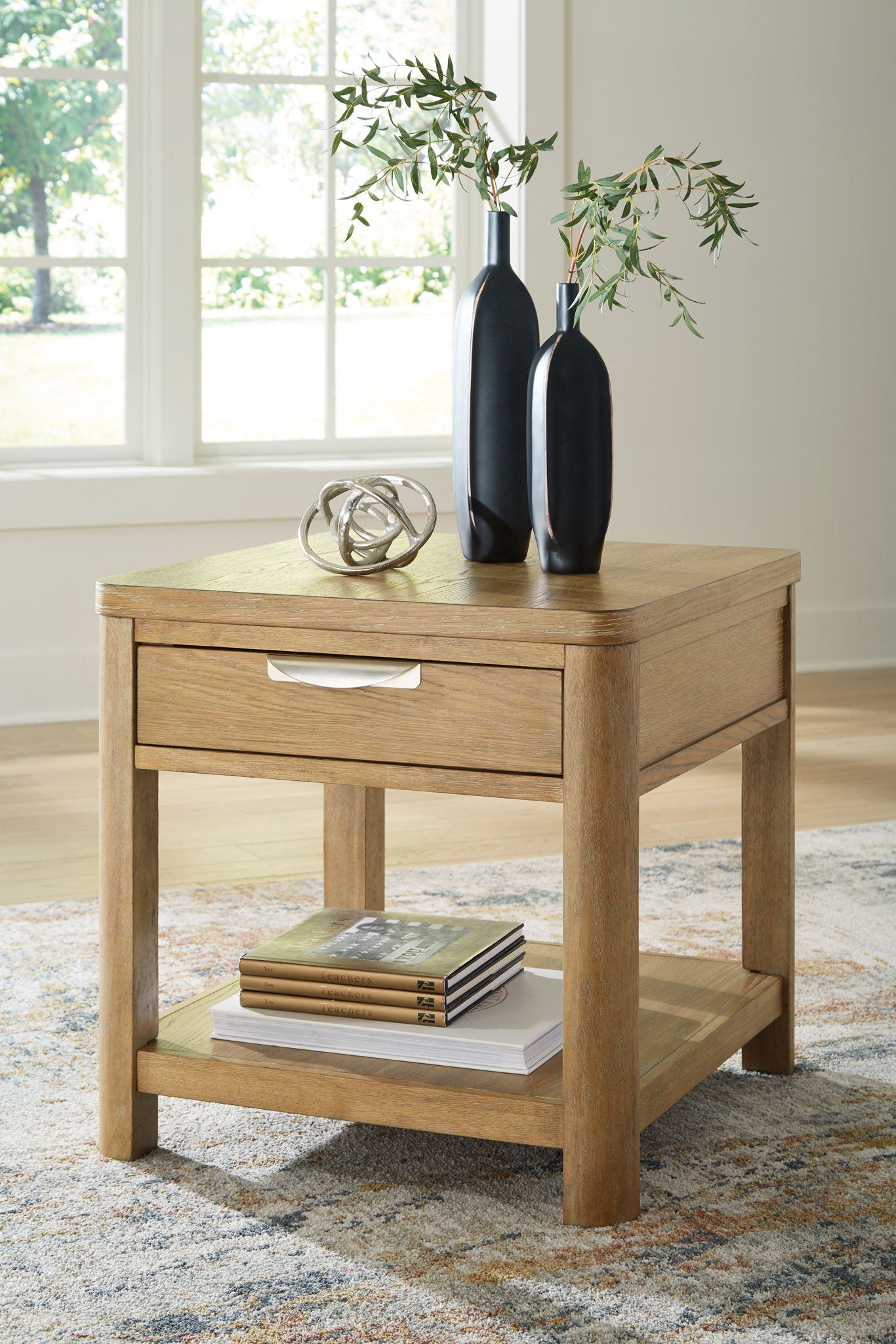 Rencott - Light Brown - Rectangular End Table - Hornell Furniture Outlet