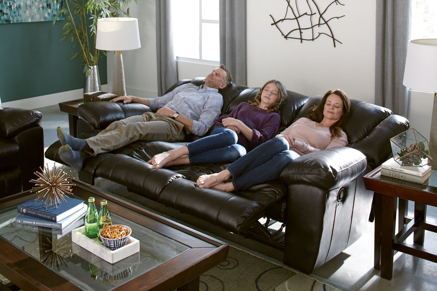 Transformer II - Ultimate Sofa With 3 Recliners & Drop Down Table - Hornell Furniture Outlet
