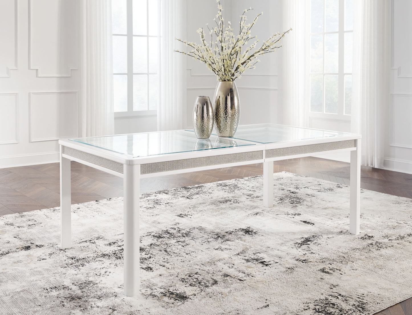 Chalanna - White - Rectangular Dining Room Extension Table - Hornell Furniture Outlet