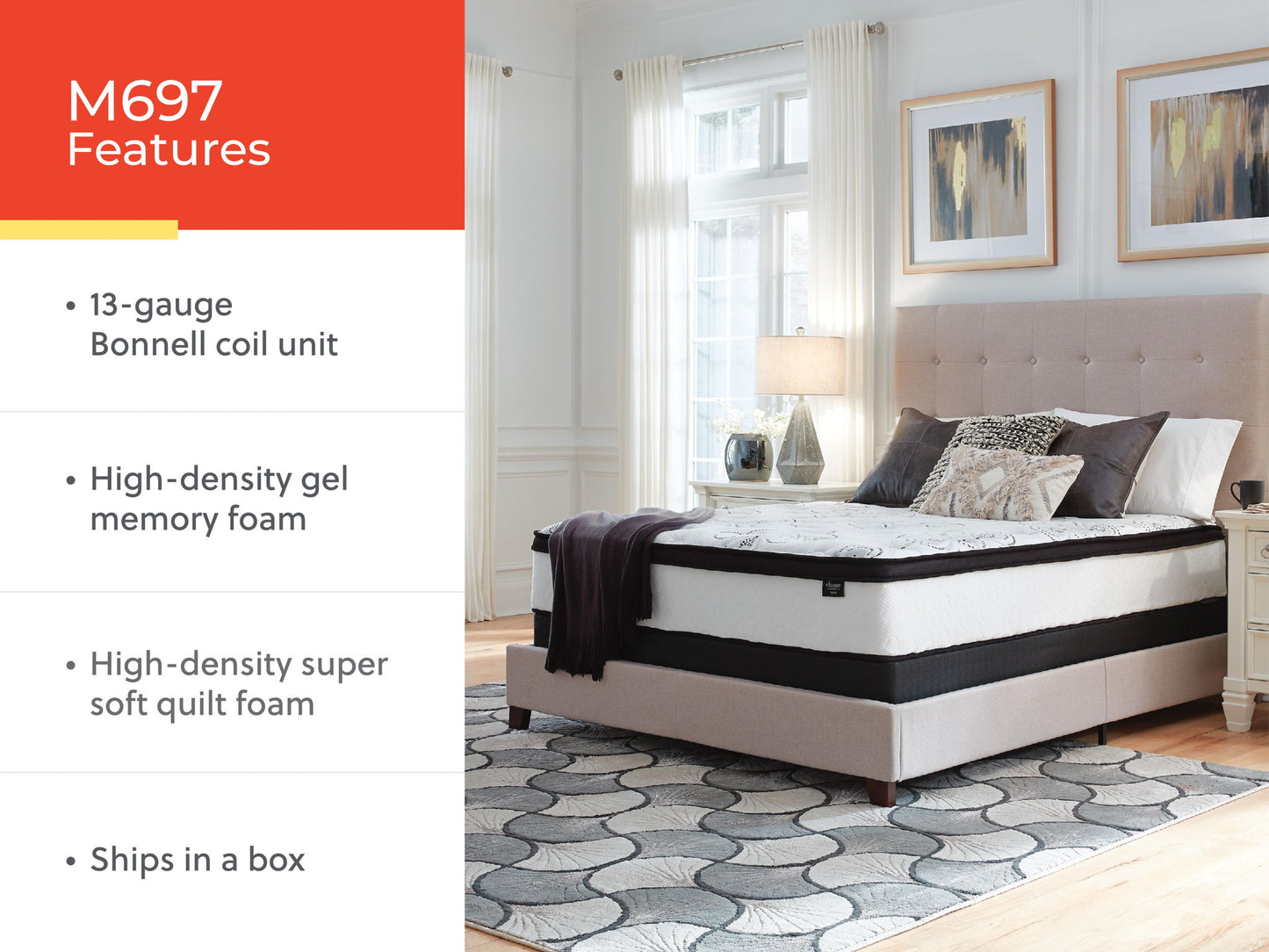 Chime 12 Inch Hybrid - Ultra Plush Hybrid Mattress - Hornell Furniture Outlet