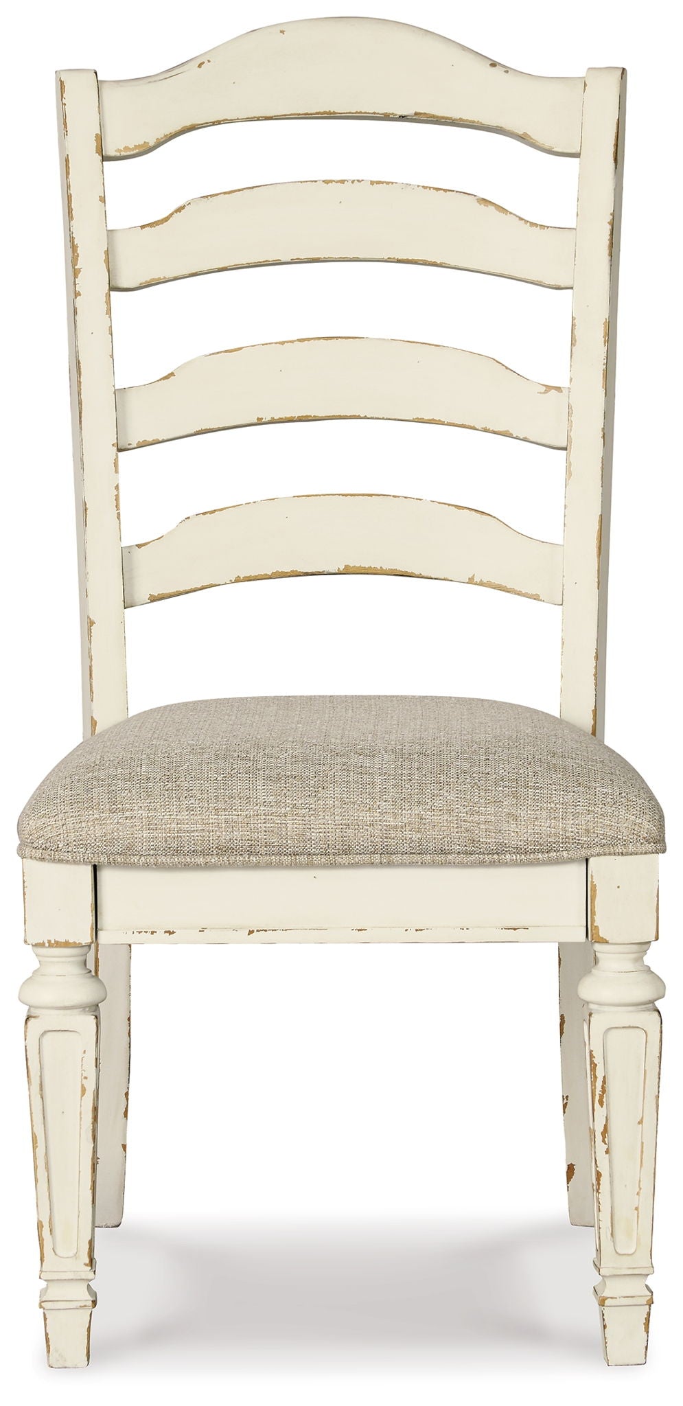 Realyn - Chipped White - Dining UPH Side Chair (Set of 2) - Ladderback - Hornell Furniture Outlet