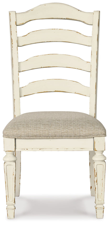Realyn - Chipped White - Dining UPH Side Chair (Set of 2) - Ladderback - Hornell Furniture Outlet