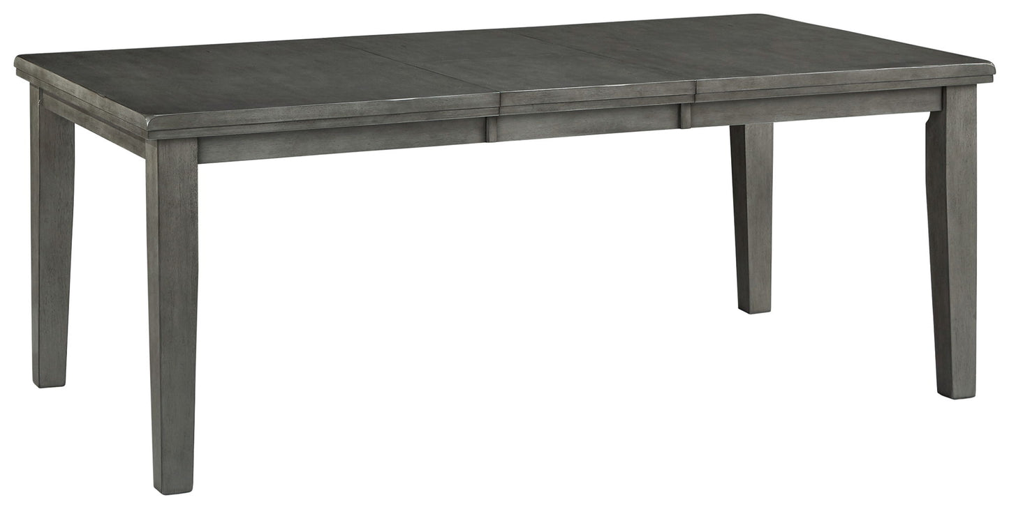 Hallanden - Gray - Rectangular Dining Room Butterfly Extension Table - Hornell Furniture Outlet