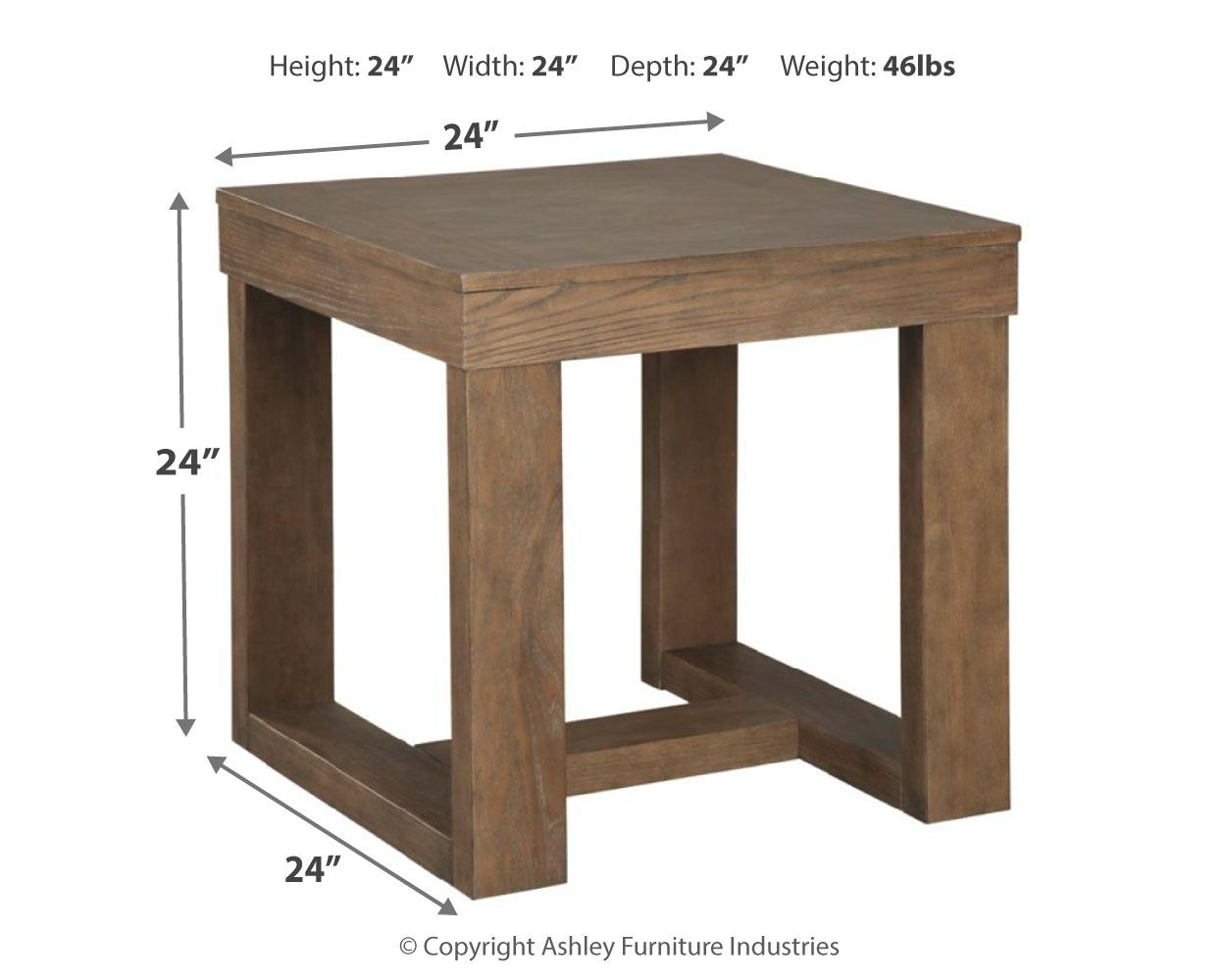 Cariton - Gray - Square End Table - Hornell Furniture Outlet