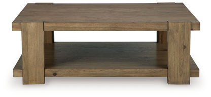 Flangren - Rectangular Cocktail Table - Light Brown - Hornell Furniture Outlet