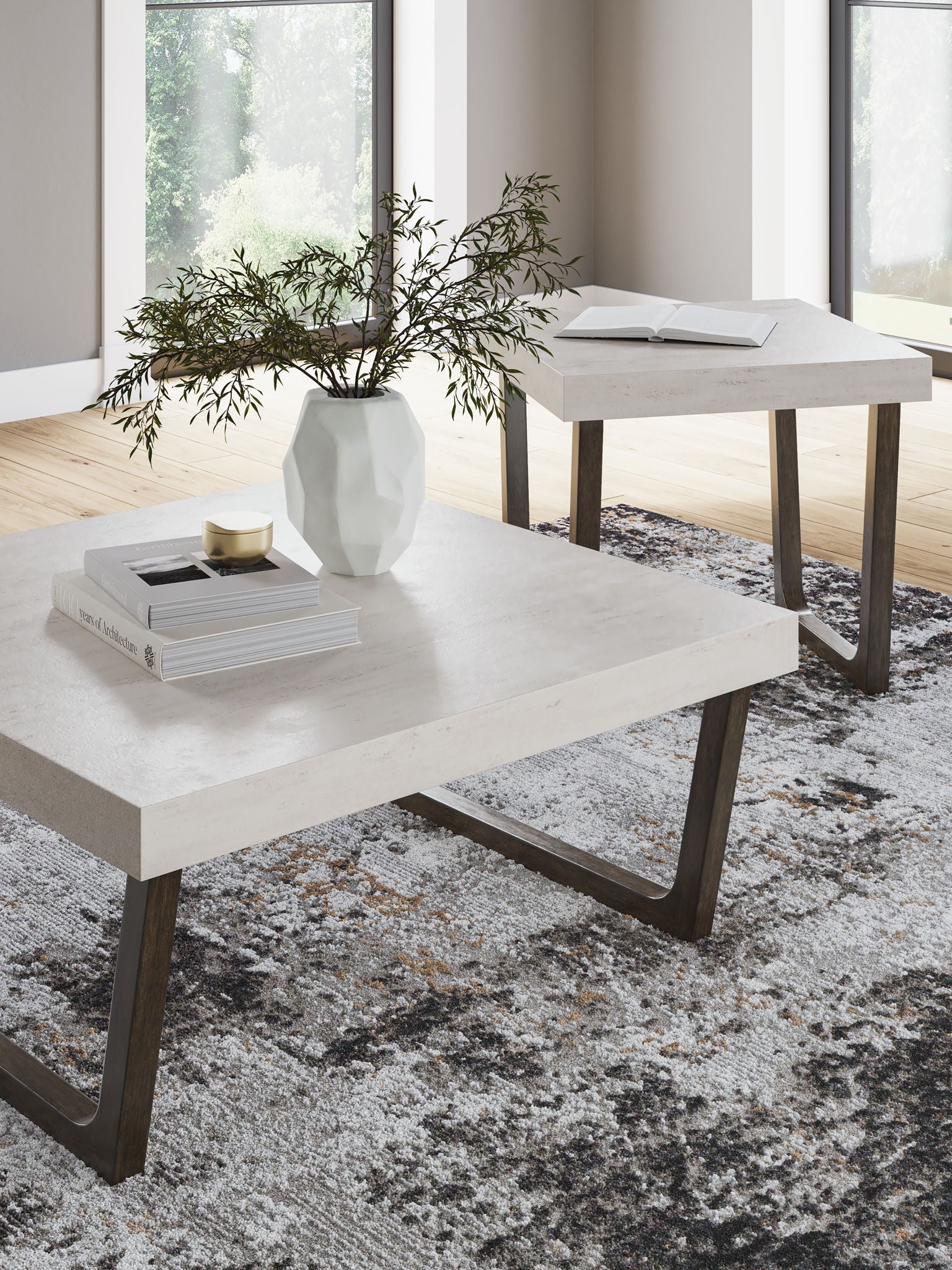 Westenfort - Occasional Table Set (Set of 2) - Espresso / Gray - Hornell Furniture Outlet