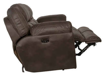 Ferrington - Power Lay Flat Reclining Sofa with Power Adjustable Headrest & Lumbar - Hornell Furniture Outlet