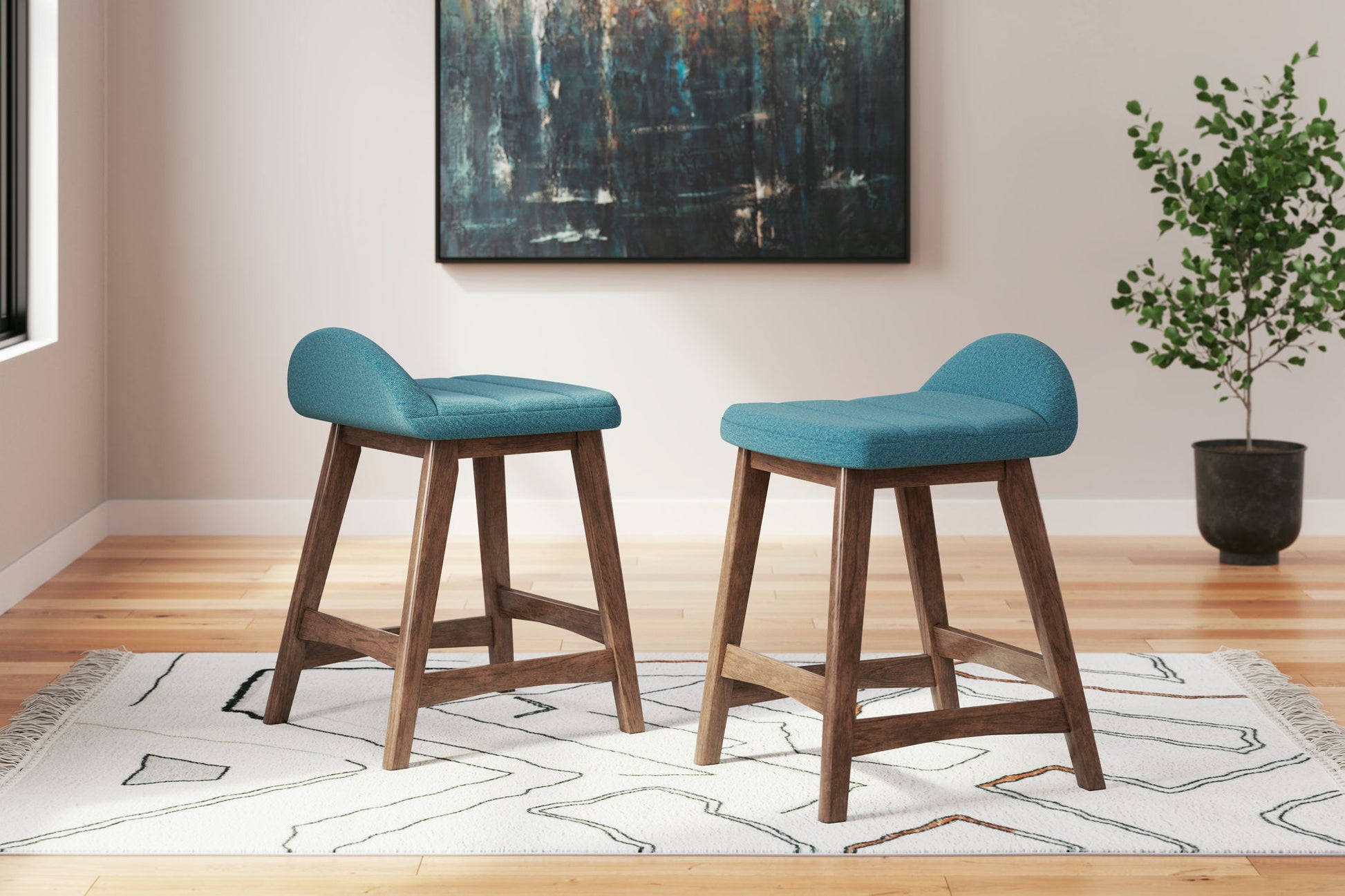 Lyncott - Upholstered Barstool (Set of 2) - Hornell Furniture Outlet