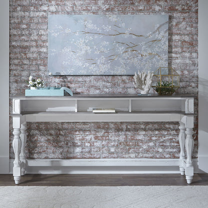 Magnolia Manor - Console Bar Table - White - Hornell Furniture Outlet