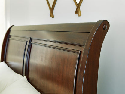 Trellington - Brown - Queen Sleigh Storage Bed - Hornell Furniture Outlet