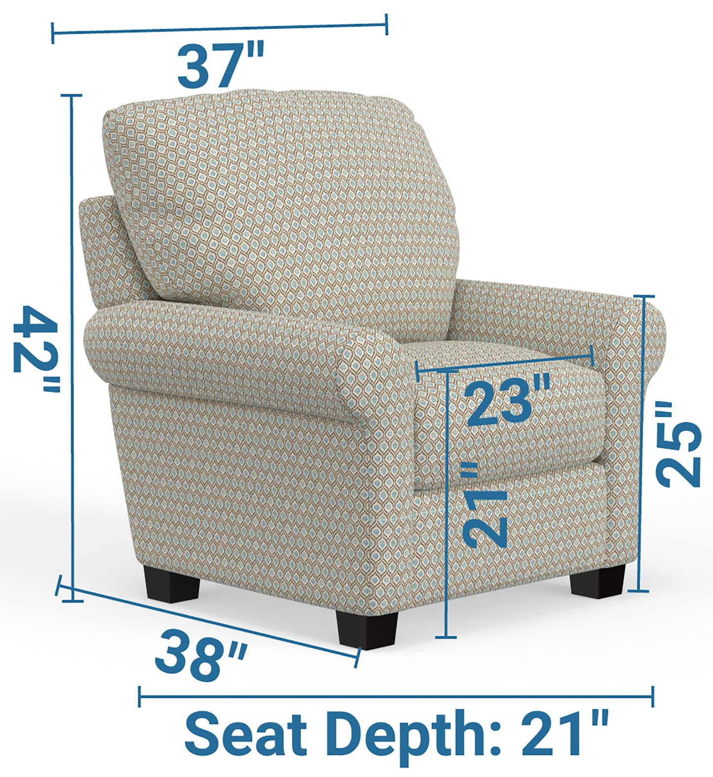 Magnolia - Accent Chair - Sky - Hornell Furniture Outlet