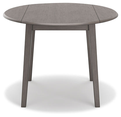 Shullden - Gray - Round Drm Drop Leaf Table - Hornell Furniture Outlet