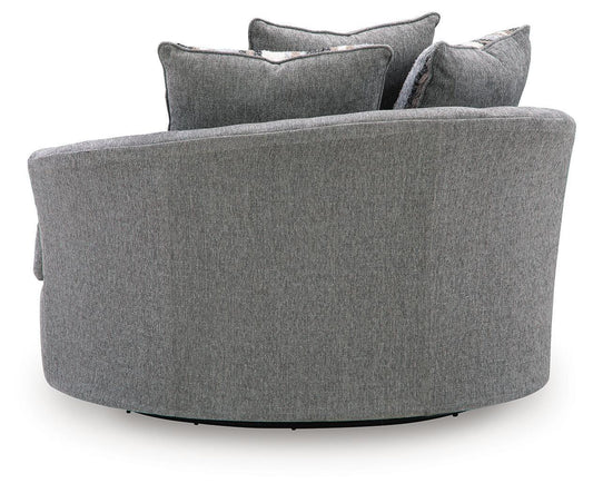 Creston Heights - Oversized Swivel Accent Chair - Smolder