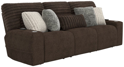 Zen - Power Reclining Sofa With CR3 Heat/Massage/Zero Gravity - Chocolate - Hornell Furniture Outlet