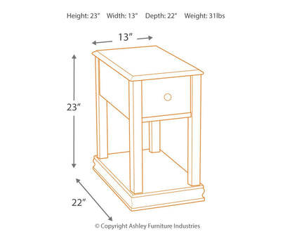 Breegin - Brown - Chair Side End Table - Removable Tray - Hornell Furniture Outlet