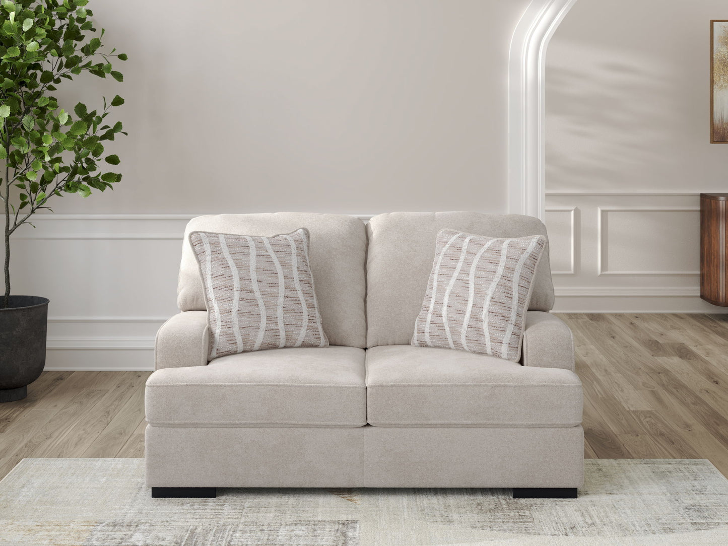High Profile - Loveseat - Taupe - Hornell Furniture Outlet