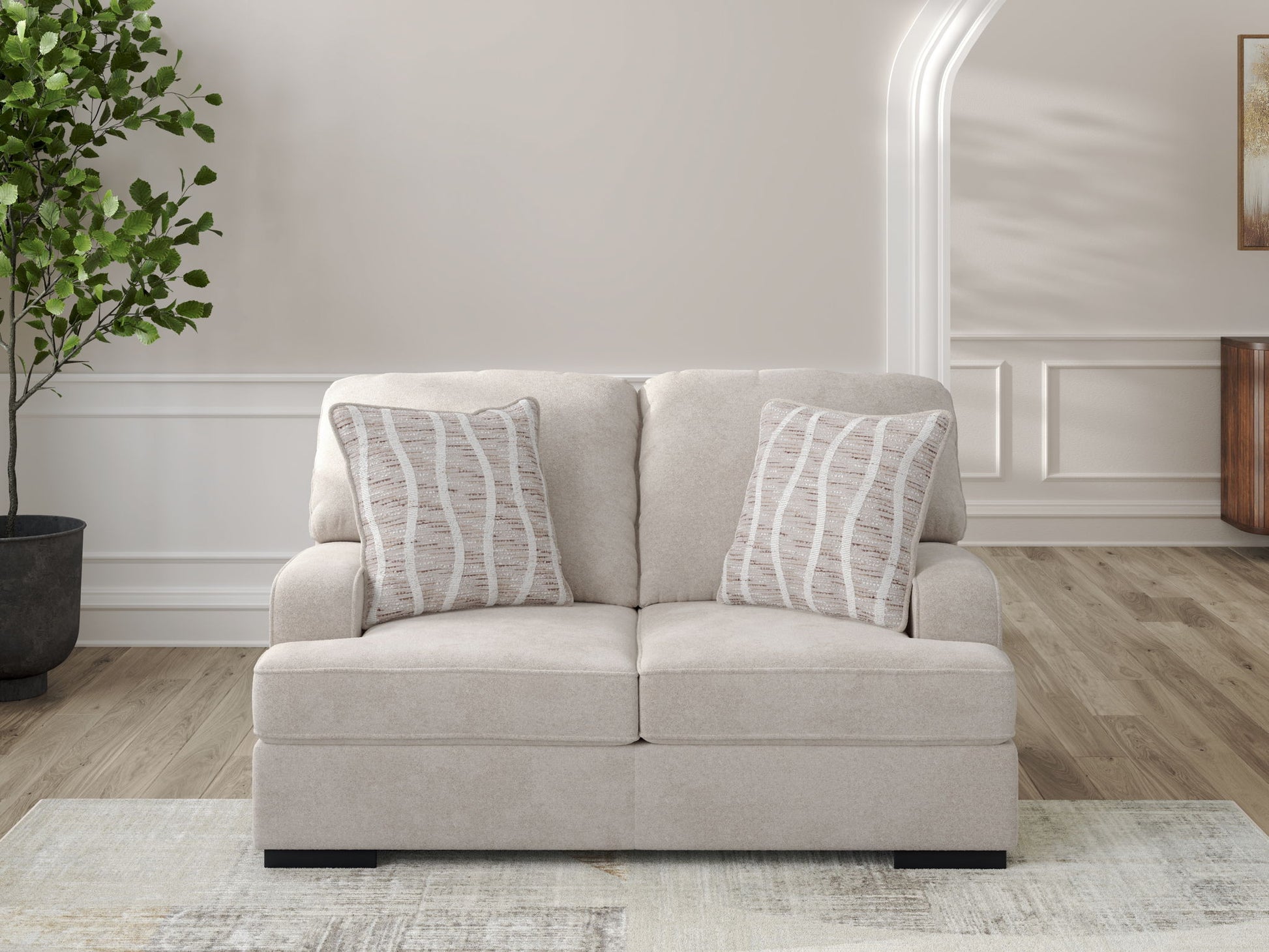 High Profile - Loveseat - Taupe - Hornell Furniture Outlet