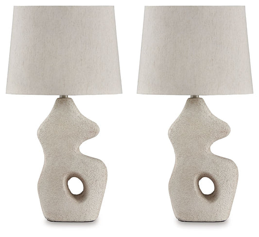 Chadrich - Antique Beige - Paper Table Lamp (Set of 2) - Hornell Furniture Outlet