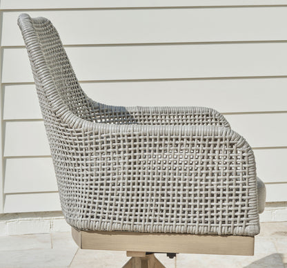 Seton Creek - Gray - Swivel Chair With Cushion (Set of 2) - Hornell Furniture Outlet