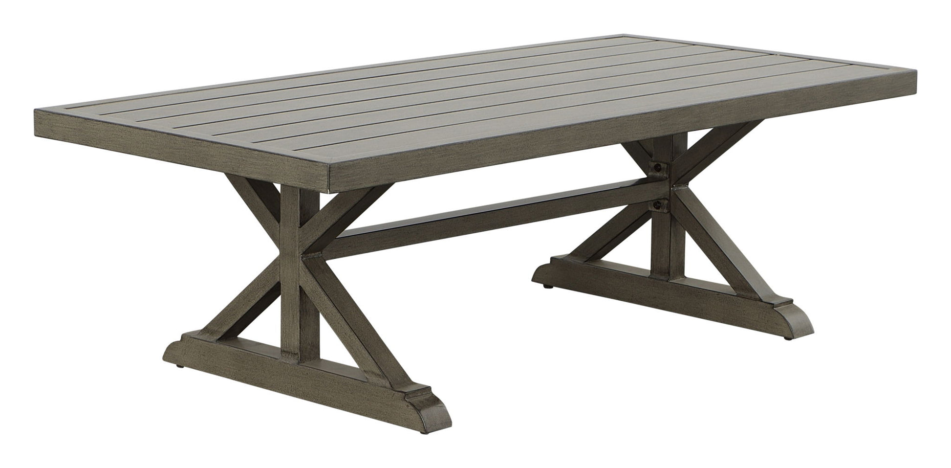 Jones - Outdoor Aluminum Coffee Table - Brown - Hornell Furniture Outlet