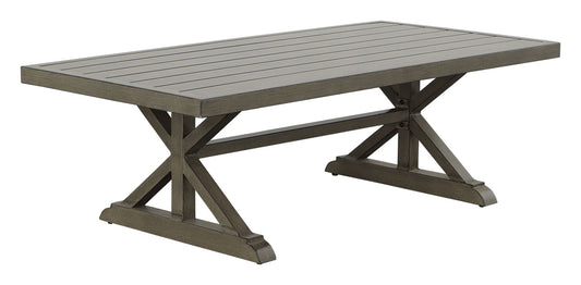 Jones - Outdoor Aluminum Coffee Table - Brown - Hornell Furniture Outlet