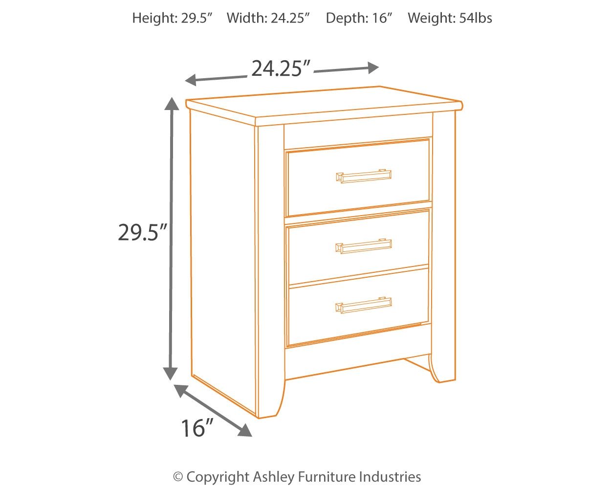 Brinxton - Charcoal - Two Drawer Night Stand - Hornell Furniture Outlet