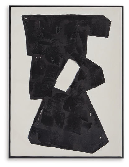 Garviery - Black / Cream - Wall Art - Hornell Furniture Outlet