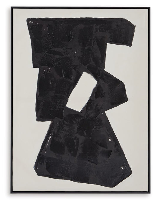 Garviery - Black / Cream - Wall Art - Hornell Furniture Outlet