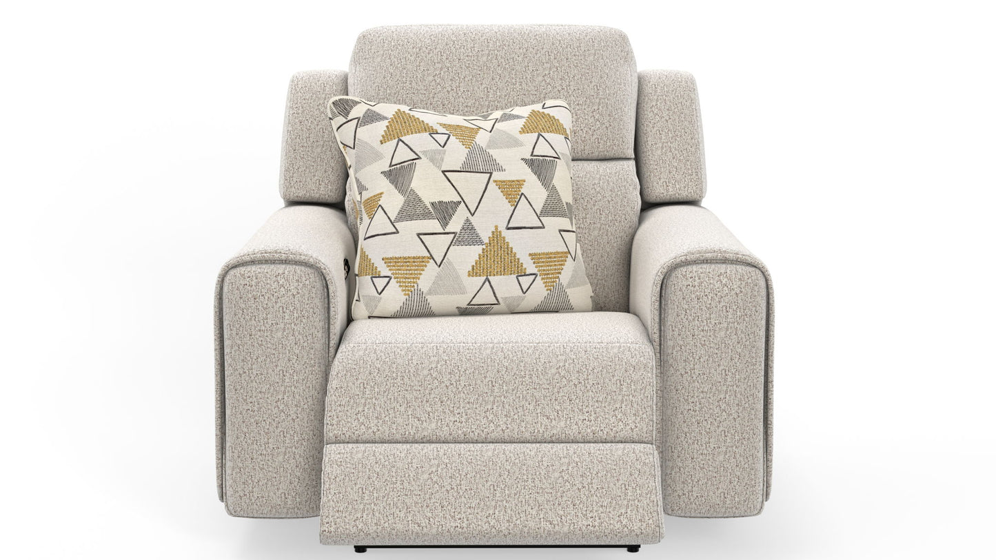 Micah - Power Headrest Power Deep Seat Lay Flat Recliner - Oatmeal - Hornell Furniture Outlet