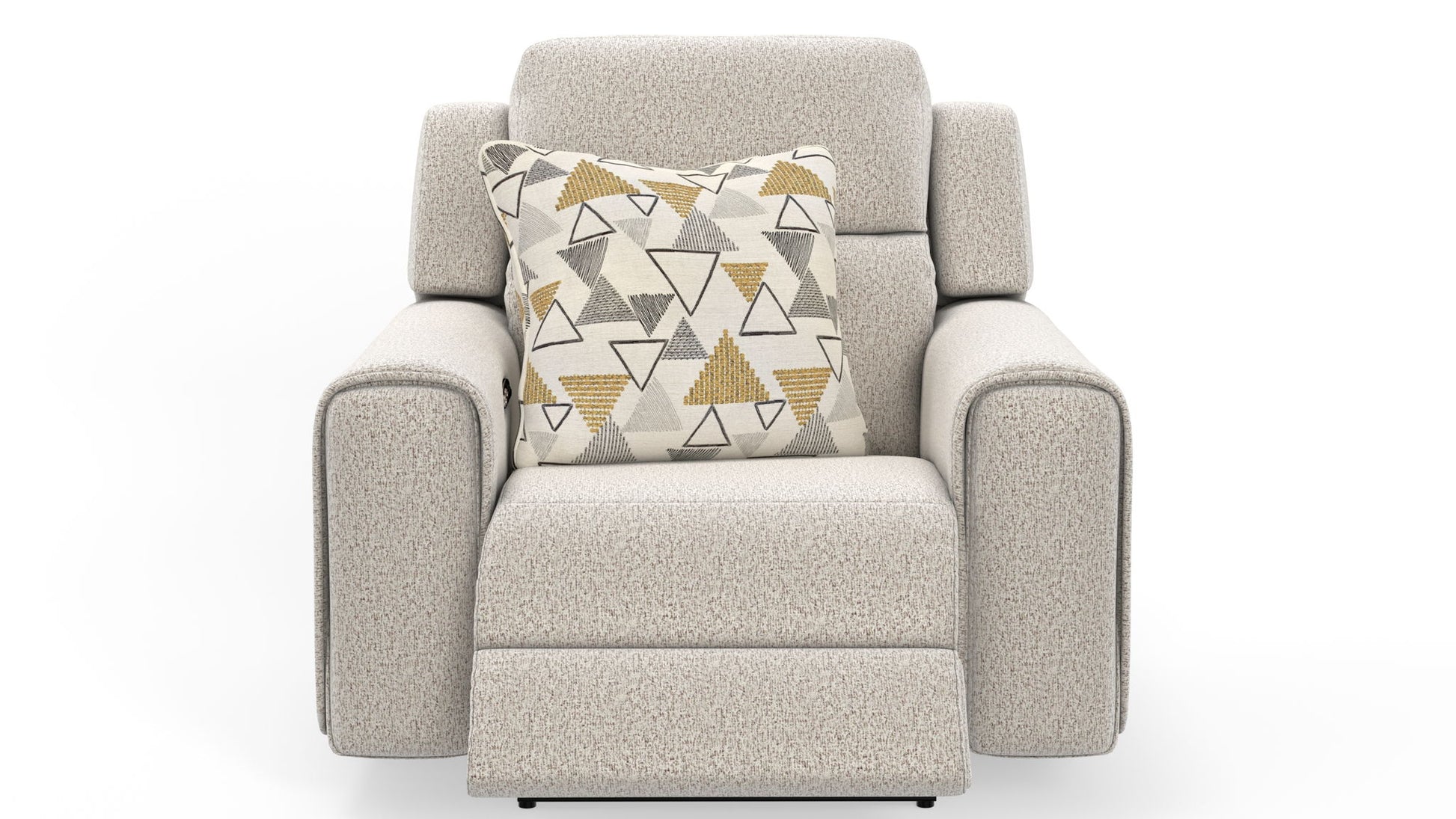 Micah - Power Headrest Power Deep Seat Lay Flat Recliner - Oatmeal - Hornell Furniture Outlet