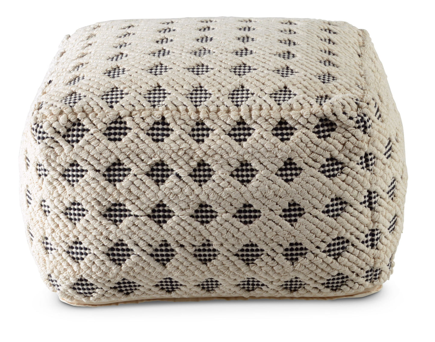 Kodi - Square Pouf - Pearl Silver - Hornell Furniture Outlet
