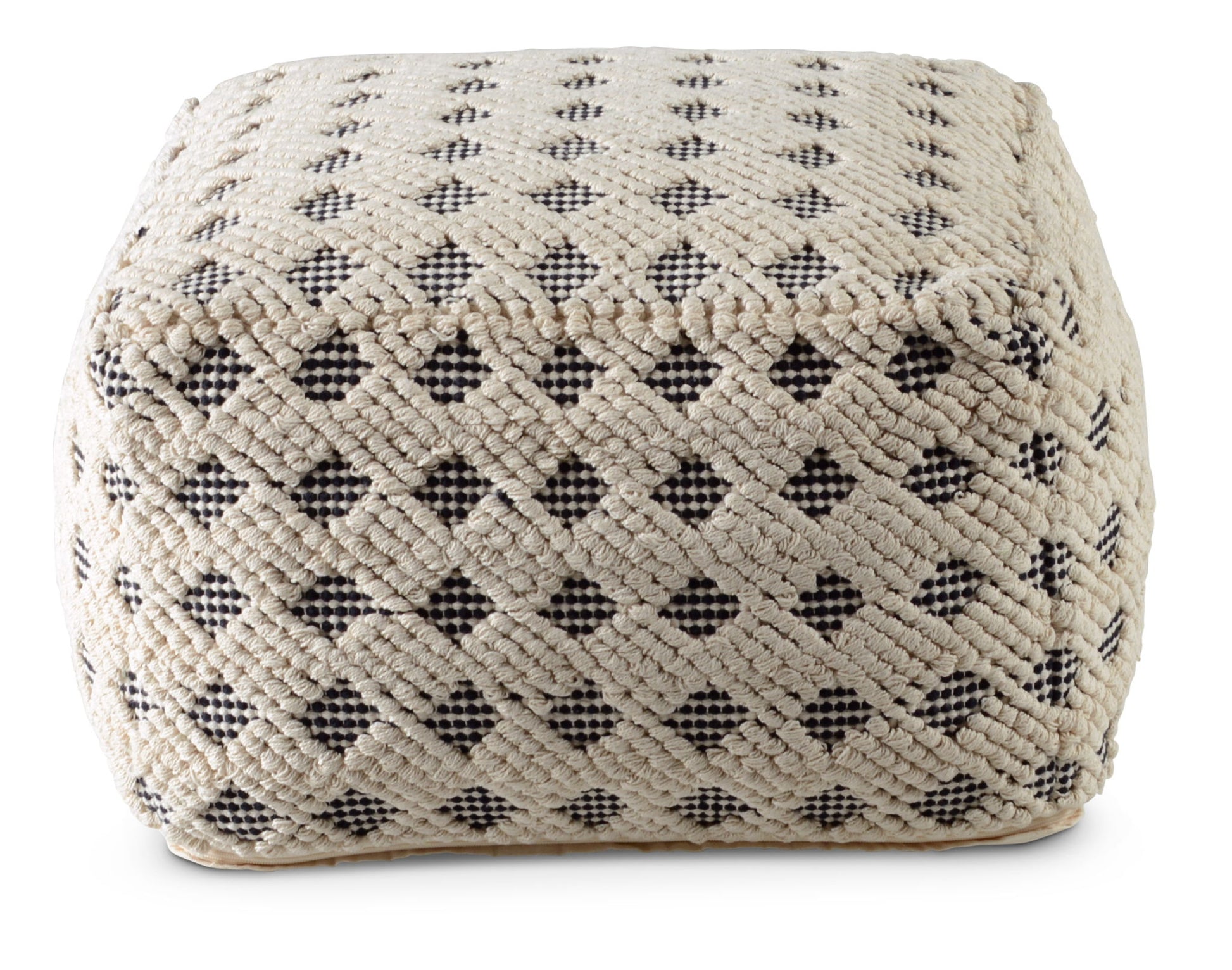 Kodi - Square Pouf - Pearl Silver - Hornell Furniture Outlet