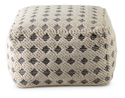 Kodi - Square Pouf - Pearl Silver - Hornell Furniture Outlet