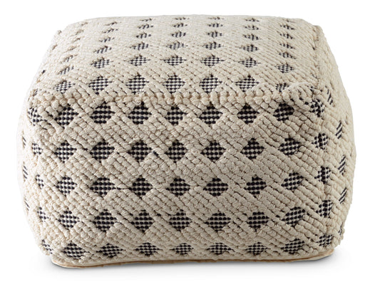 Kodi - Square Pouf - Pearl Silver - Hornell Furniture Outlet