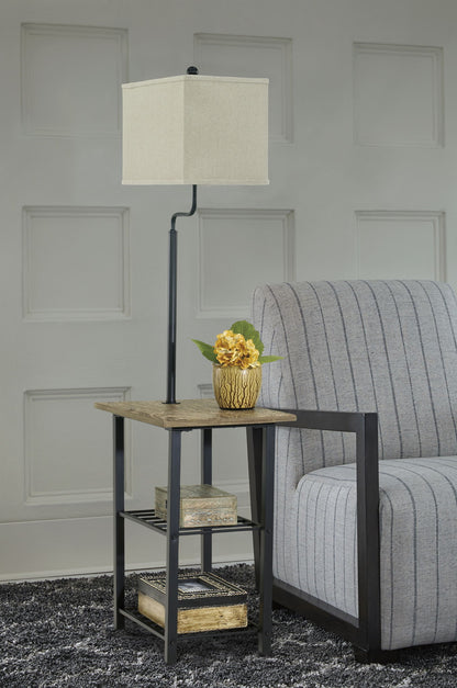Shianne - Black - Metal Tray Lamp - Hornell Furniture Outlet