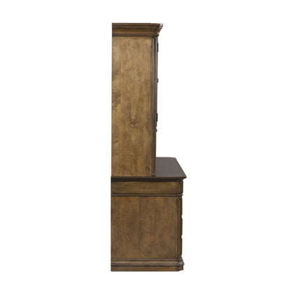 Amelia - Jr Executive Credenza Set - Dark Brown - Hornell Furniture Outlet